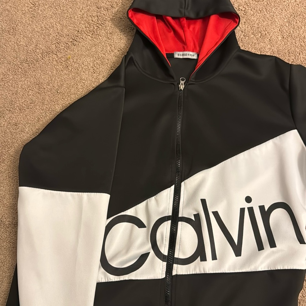 Calvin Klein black and white zip up size S
